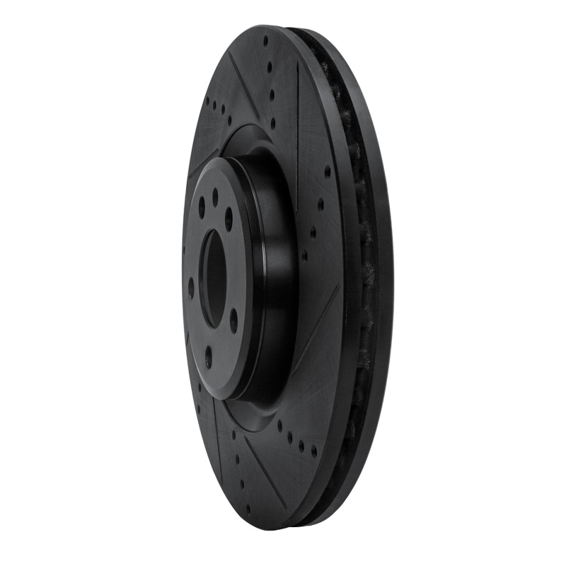 Audi A7 Brake Rotor (1) - Front Right - R1 Concepts - Drilled & Slotted - Black - `12-`20